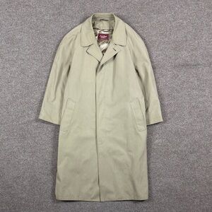 Jos. A. Bank Tan Hidden Button Closure Trench Coat Men’s L Removable Wool Liner